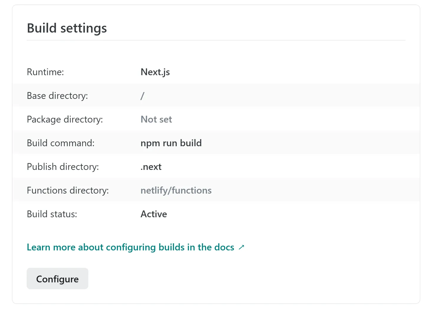 Finding the Build Command and publish Directory fields
